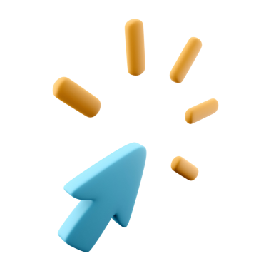 Yukarıyı gösteren, turuncu oval şekillerle çevrili bir 3D mavi ok, hareketi veya vurguyu işaret eder..