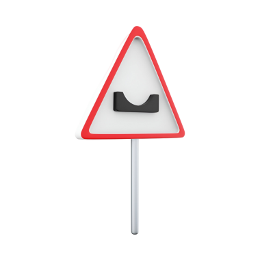 Siyah sembollü üçgen uyarı işareti, sürücüler ya da yayalar için uyarı ya da tetikte olma işareti.