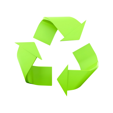 Sürdürülebilirliği ve çevresel farkındalığı temsil eden üç oktan oluşan yeşil bir geri dönüşüm sembolü.