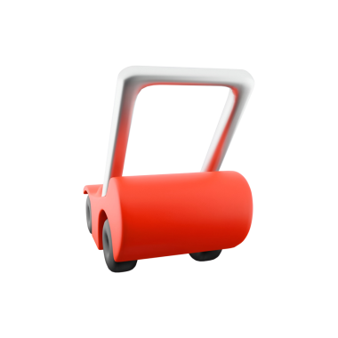 Çocuklar için tasarlanmış, yuvarlak bir vücudu ve kolay manevra kabiliyeti olan basit bir oyuncak arabası..