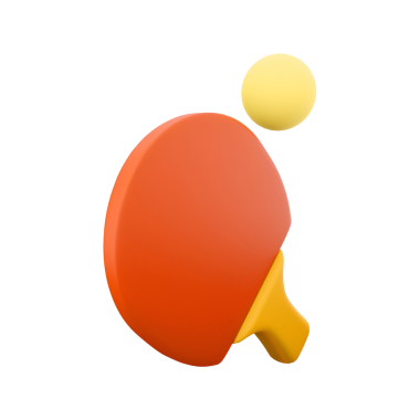 Masa tenisi raketi ve topun stilize edilmiş bir gösterimi, masa tenisi sporunu temsil ediyor..