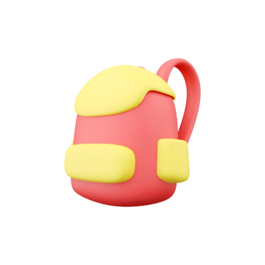 Renkli, karikatürist bir sırt çantası, neşeli bir estetik, çocuklar için uygun ya da günlük kullanım için tasarlanmış..