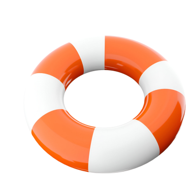 Suyun güvenliği için turuncu ve beyaz bölümler içeren renkli bir şamandıra..