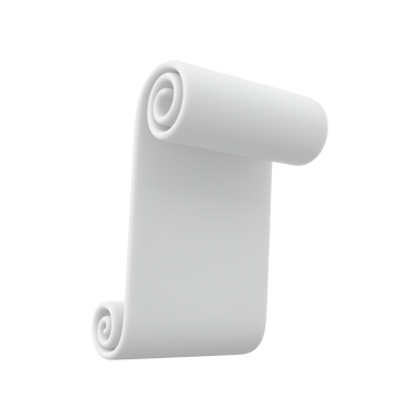 Dolandırılmış beyaz kağıt parşömeni, belgelemeyi ya da yazmayı simgeliyor.