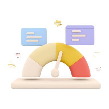 İğneli renkli bir gösterge, bilgileri metin kutularından gösterir, ölçüm ya da değerlendirmeyi sembolize eder.