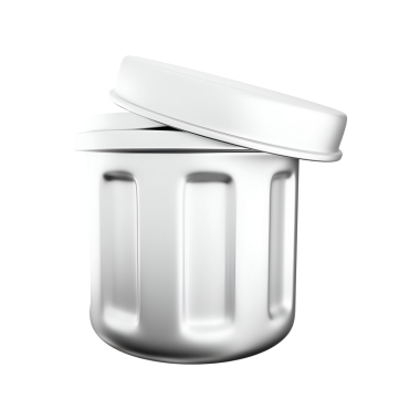 Kapağı olan beyaz bir kap, genellikle depolama veya ambalaj için kullanılır.