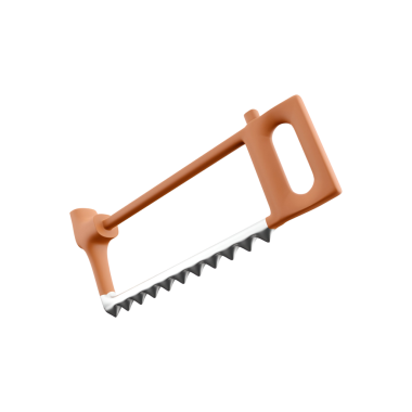 Kahverengi saplı tırtıklı bir bıçak, çeşitli malzemeleri kesmek için tasarlanmış..