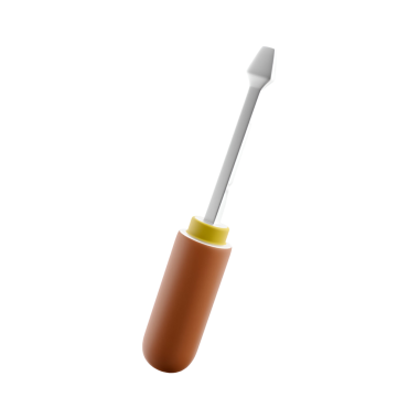 Hassas görevler için tasarlanmış kahverengi saplı metal bir tornavida..