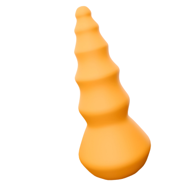 Pürüzsüz, biçimlendirilmiş turuncu kabuklu spiral şekilli, modern bir estetik tasarım sergiliyor..