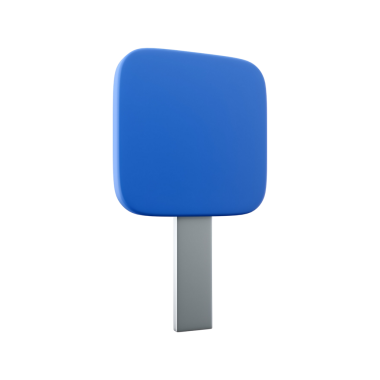 Dikey direkli basit bir mavi dikdörtgen işaret, genellikle yön ve bilgi amaçlı kullanılır..