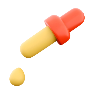 Sarı ampul ve kırmızı başlıklı renkli bir damlatıcı. Genellikle çeşitli uygulamalarda sıvı dağıtmak için kullanılır..