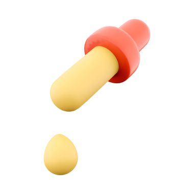 Sarı sıvıyla bir damlatıcının çizimi, tipik olarak küçük miktarlarda sıvı dağıtmak için kullanılır..