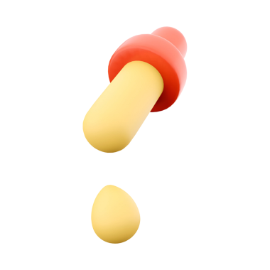 Sarı sıvıyla bir damlatıcının bir çizimi, dağıtım işlevini vurguluyor..