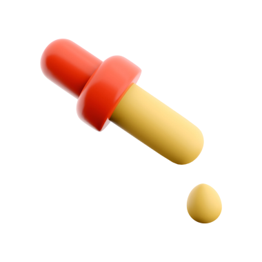 Sarı bir ampul ve kırmızı kapaklı renkli bir damlatıcı. Genellikle çeşitli uygulamalarda sıvı dağıtmak için kullanılır..