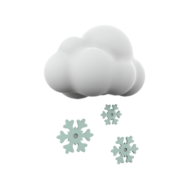 Kar taneleriyle biçimlendirilmiş bir bulut, kış havasını ve soğuk koşulları temsil ediyor..