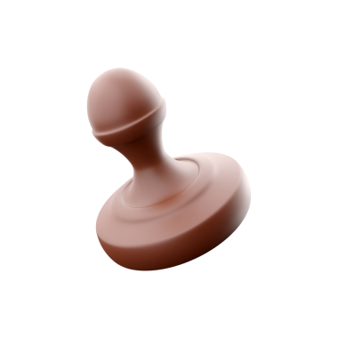 Basit bir kahverengi kauçuk damga, genellikle dokümanları işaretlemek ya da iz eklemek için kullanılır..