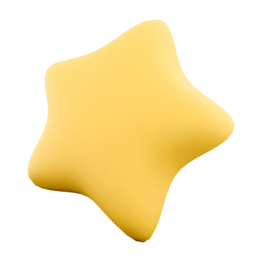 Yuvarlak kenarlı pürüzsüz, stilize sarı yıldız şekli, oyuncu ya da dekoratif bir elementi işaret eder..