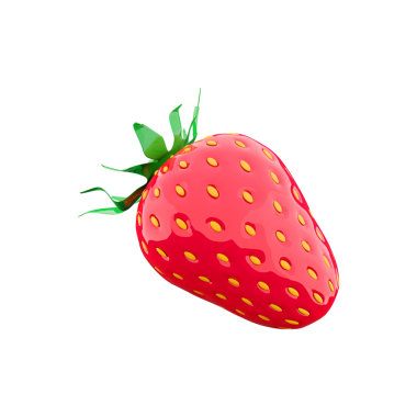 Canlı, yeşil yapraklı, parlak bir çilek, sulu dokusunu ve parlak kırmızı rengini sergiliyor..