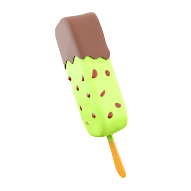 Çikolata kaplı ve yeşil nane aromalı dondurmalı renkli dondurma. Yaz ziyafetleri için mükemmel..