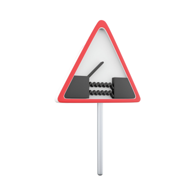 Potansiyel tehlikeyi gösteren bir uyarı işareti. Uyarı senaryosunun resmedildiği üçgen bir şekil..