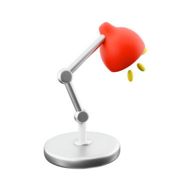 Çalışma alanlarında veya çalışma alanlarında odaklanmış ışıklandırma sağlamak için ideal, parlak bir tasarımı olan modern kırmızı masa lambası.