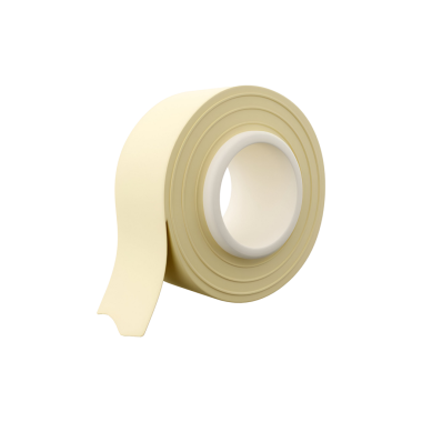 Bir rulo bej yapıştırıcı bant. Genellikle ambalaj, onarım ve el sanatları gibi çeşitli uygulamalarda kullanılır..