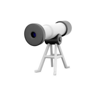 Uzak nesneleri görmek için tasarlanmış basit bir teleskop, tipik olarak astronomi veya açık hava keşiflerinde kullanılır..