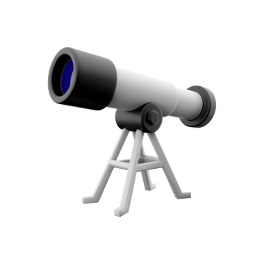 Astronomi ve keşiflerde kullanılan uzak nesneleri görmek için tasarlanmış bir teleskop..