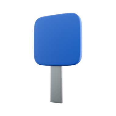 Dikdörtgen şekilli basit bir mavi işaret ve gümüş bir direk, muhtemelen bilgi amaçlı veya yönsel amaçlar için kullanılır..