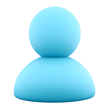 Dijital bağlamlarda bir avatar ya da simge olarak kullanılan bir kişiyi temsil eden minimalist mavi figür.