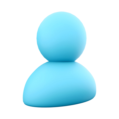 Bir kullanıcı veya profil simgesini temsil etmek üzere tasarlanmış, bir kişiyi andıran basit mavi bir figür.