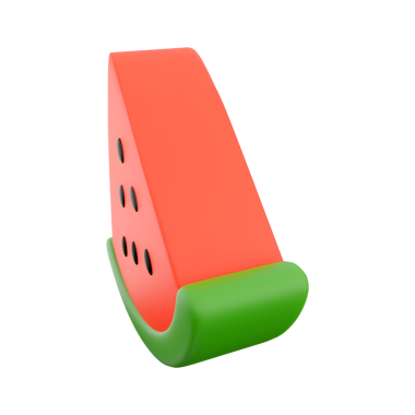 Tutma cihazları için tasarlanmış eğlenceli bir karpuz şekilli telefon standı.