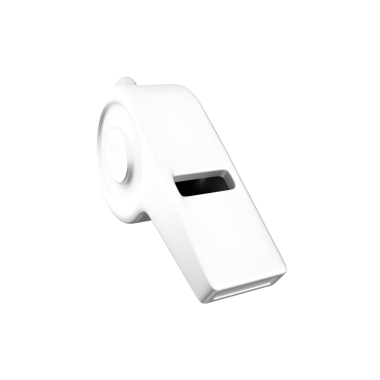 Genellikle spor ya da acil durumlarda kullanılan sinyal ya da iletişim amacıyla tasarlanmış beyaz bir düdük..