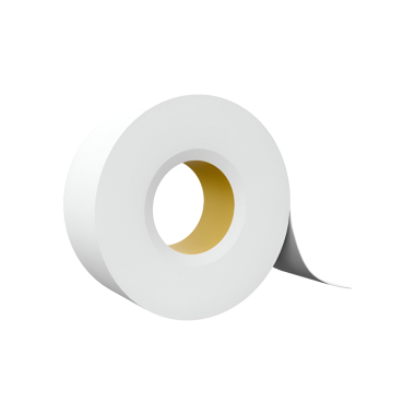 Merkezi çekirdekli beyaz yapıştırıcı bant rulosu. Genellikle tamir ve el işi gibi çeşitli amaçlar için kullanılır..