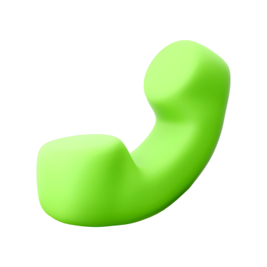 Canlı yeşil bir telefon alıcısı simgesi, iletişimi ve bağlantıyı simgeliyor.