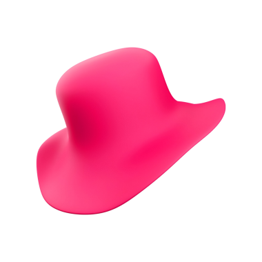 Geniş kenarlı canlı pembe bir şapka, cesur ve eğlenceli bir tasarım sergiliyor..