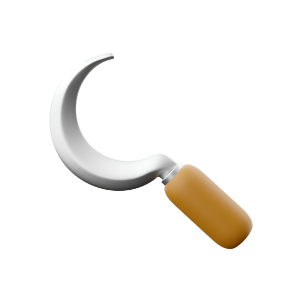 Ahşap saplı kavisli metal bir alet. Genellikle kesim ve hasat için kullanılır..