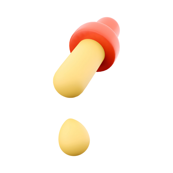 Sarı sıvıyla bir damlatıcının bir çizimi, dağıtım işlevini vurguluyor..