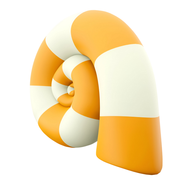 Turuncu ve beyaz renkli bir can simidini andıran biçimlendirilmiş spiral şekil, su kenarında güvenlik ve rahatlığı akla getiriyor..