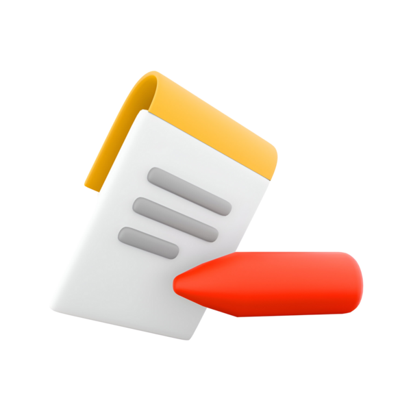 Kalemle yazılmış bir notun çizimi, yazıyı veya not almayı sembolize ediyor..