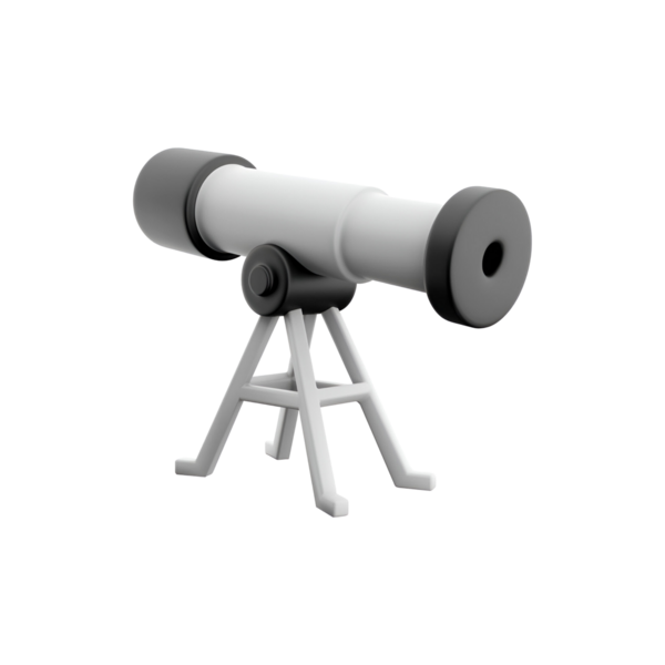Yıldızları izlemek ve uzak nesneleri gözlemlemek için tasarlanmış basit bir teleskop..