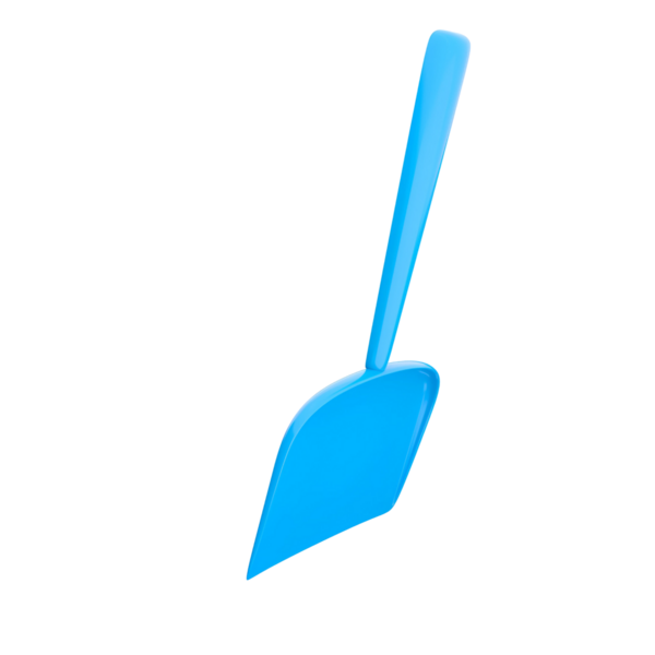 Toprağı ekmek ve kazmak için tasarlanmış mavi bir bahçe malası..