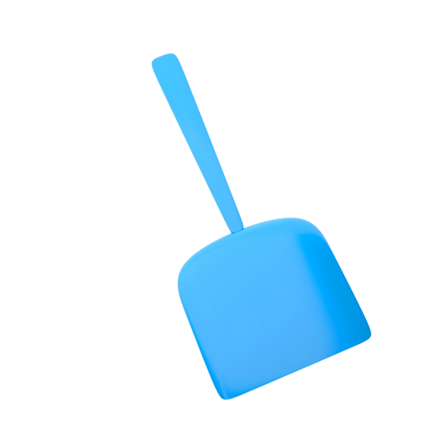 Uzun saplı mavi bir faraş. Toz ve enkazı verimli bir şekilde toplamak için tasarlanmış..