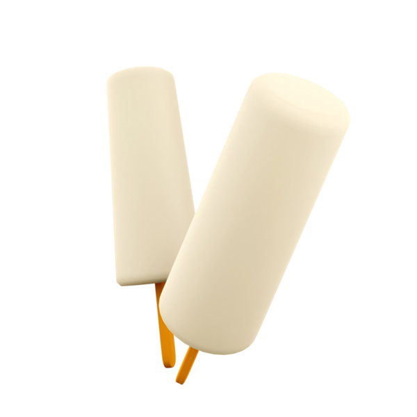 İki çubuklu kremalı dondurma, sıcak bir günde ferahlatıcı bir ikram için mükemmel..