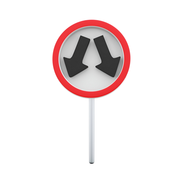 İki yönlü trafiği gösteren bir trafik işareti, sürücüleri dikkatli ve dikkatli olmaları konusunda uyaran.