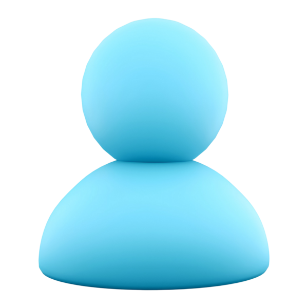 Bir insanı temsil eden basit bir mavi avatar figürü.