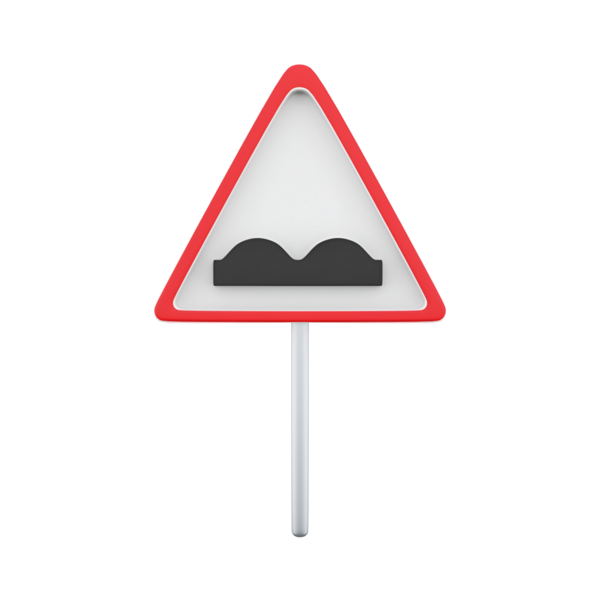 İleride düz ya da düz olmayan bir yol yüzeyi olduğunu gösteren bir trafik uyarısı.
