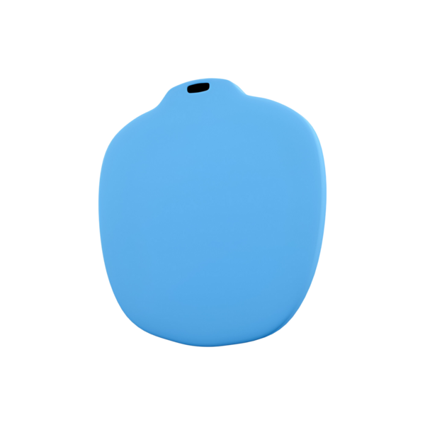 Pürüzsüz, yuvarlak mavi bir nesne, muhtemelen bir teknoloji aksesuarı ya da çantası, korunma ya da depolama için tasarlanmış..