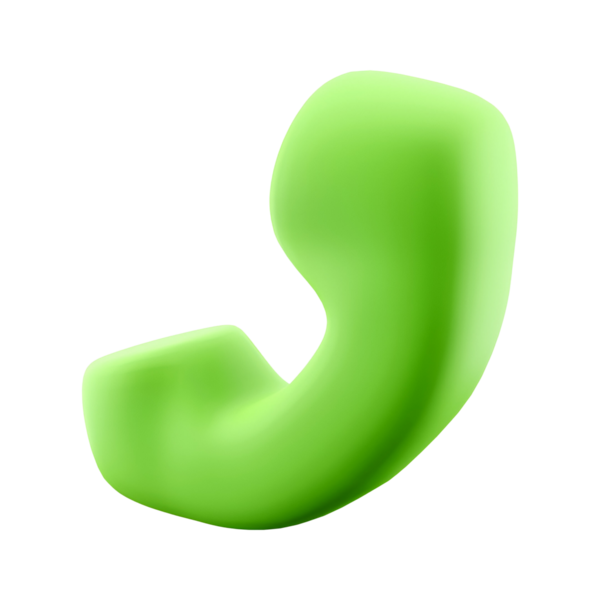 İletişim ve bağlantıyı temsil eden stilize edilmiş yeşil bir telefon alıcısı simgesi.