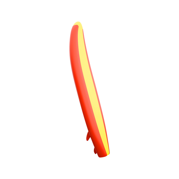 Dalgalarda sörf yapmak için tasarlanmış canlı bir sörf tahtası. Su sporu meraklıları için mükemmel ve modern bir şekil sunuyor..